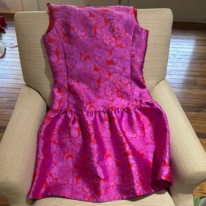 Crewcuts Pink and Red Floral Kids Formal Dress